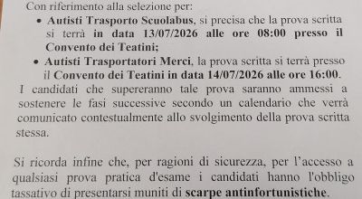 COMUNICATO URGENTE - PER TUTTI I CANDIDATI