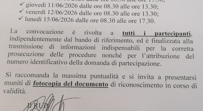 Comunicato Urgente - Convocazione Candidati