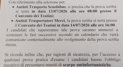 COMUNICATO URGENTE - PER TUTTI I CANDIDATI